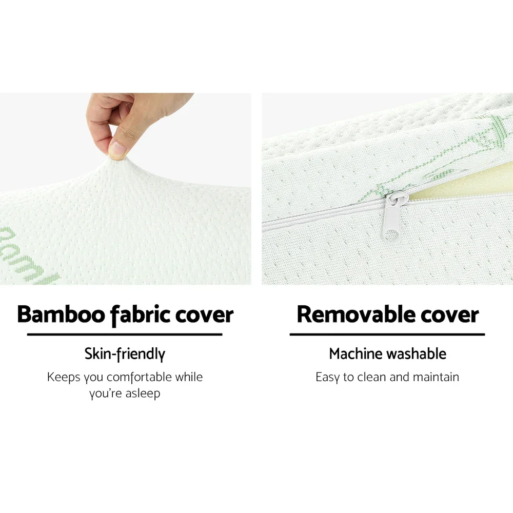 Memory Foam Neck Roll Pillow Bamboo Cover - Image 7