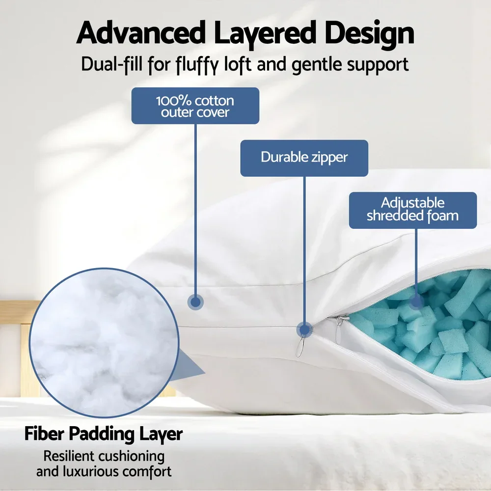 Shredded Memory Foam Pillow Adjustable Loft - Image 2