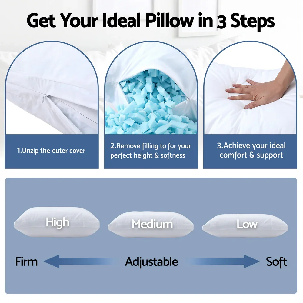 Shredded Memory Foam Pillow Adjustable Loft - Image 3
