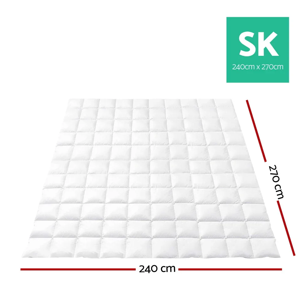 700GSM Goose Down Feather Quilt Super King - Image 2