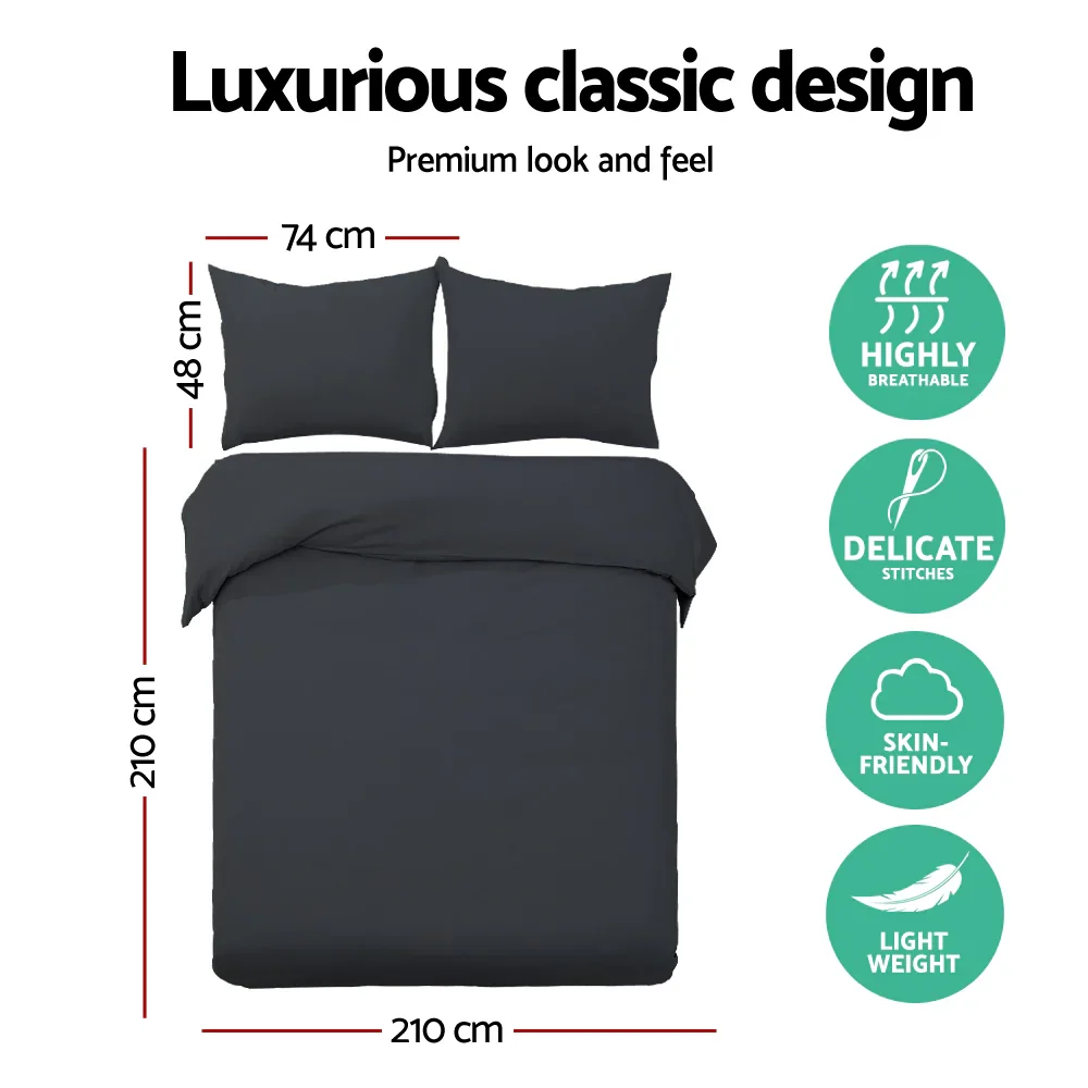 Quilt Cover Set Classic Black Queen - Image 2