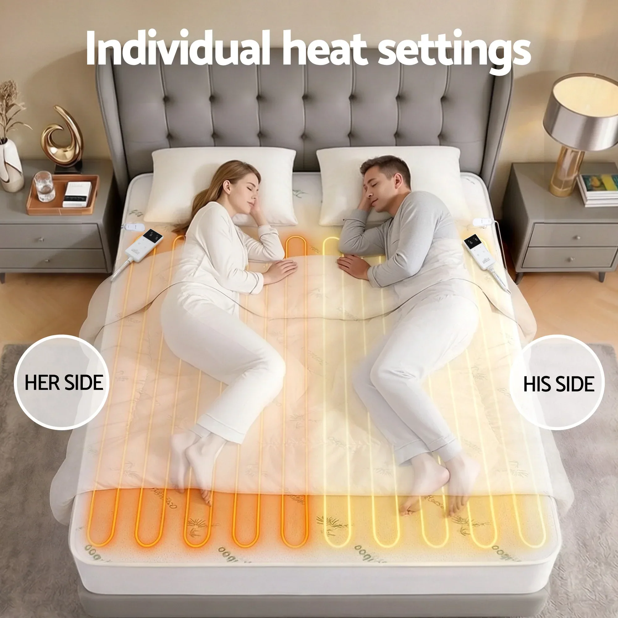 Electric Blanket Bamboo Fabric Double Fitted Heated Pad Underlay Washable Winter - Image 8