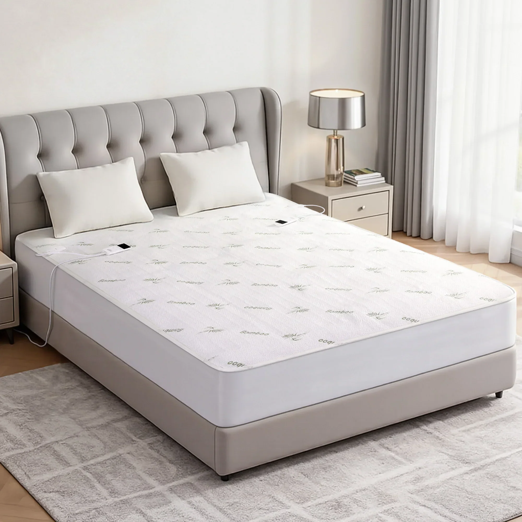 Electric Blanket Bamboo Fabric King Fitted Heated Pad Underlay Washable Winter - Image 12