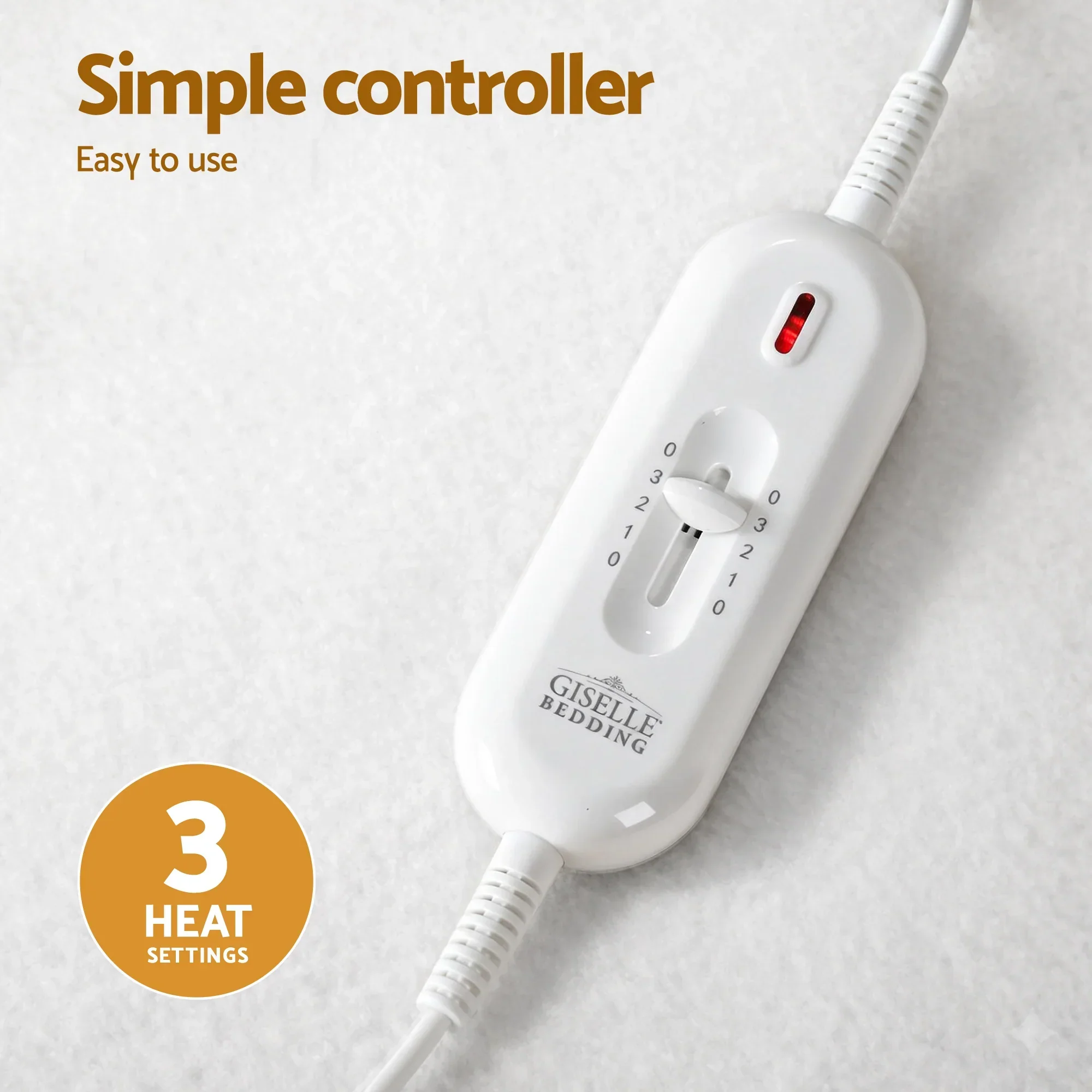 Electric Blanket King Single Heated Fully Fitted Washable Pad Winter Warm - Image 3