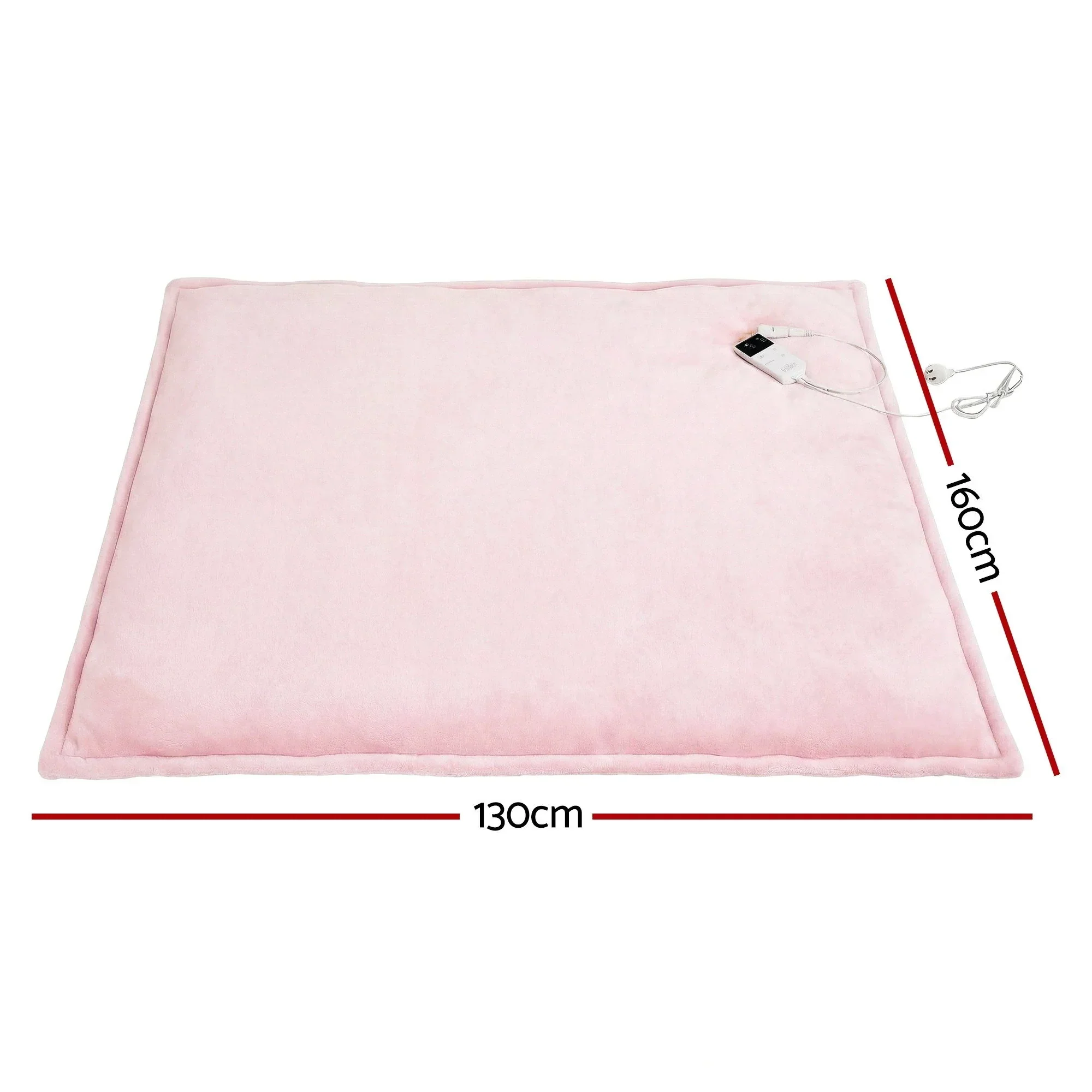 Electric Throw Rug Dual Side Fleece Flannel Heated Blanket Pink - Image 3