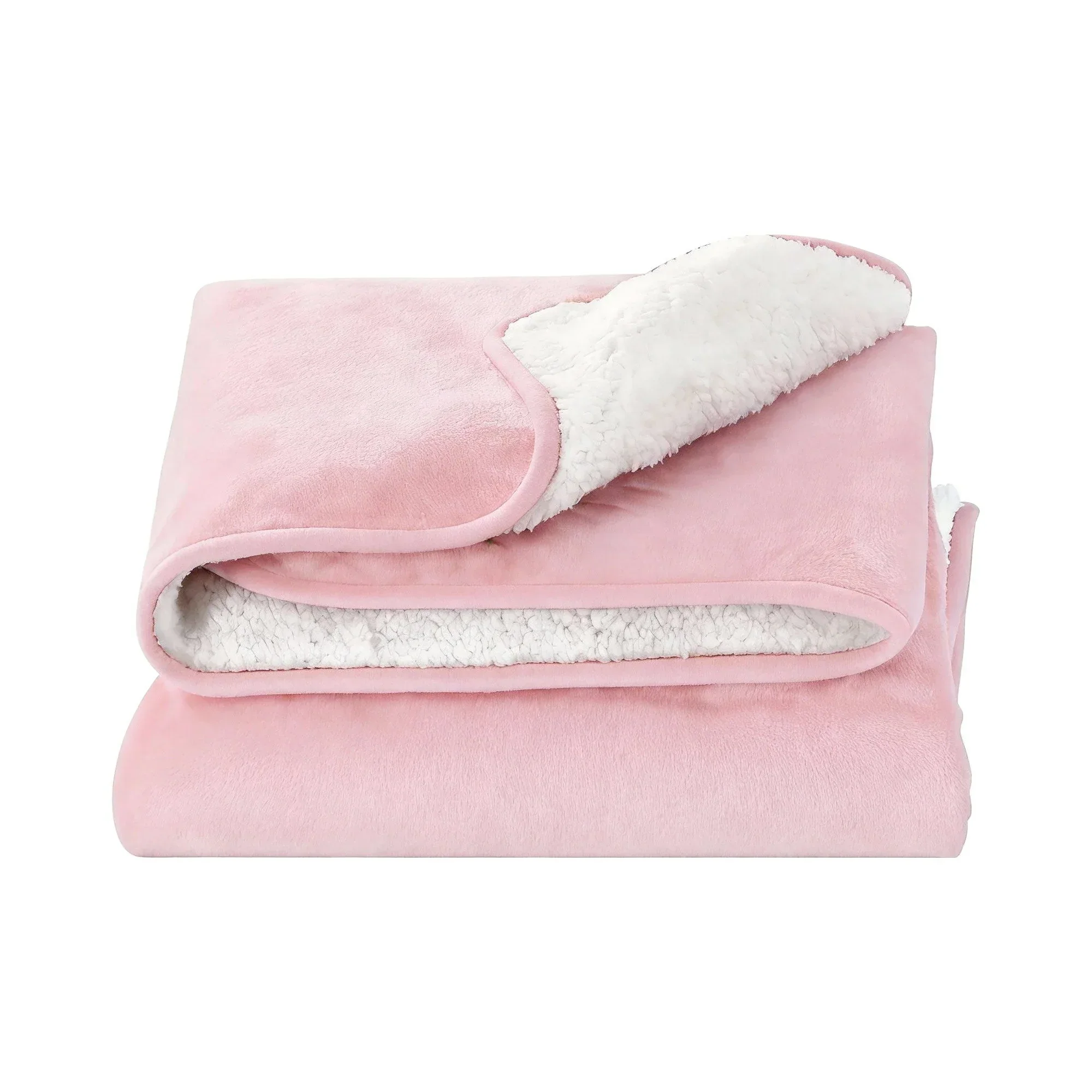 Electric Throw Rug Dual Side Fleece Flannel Heated Blanket Pink - Image 4
