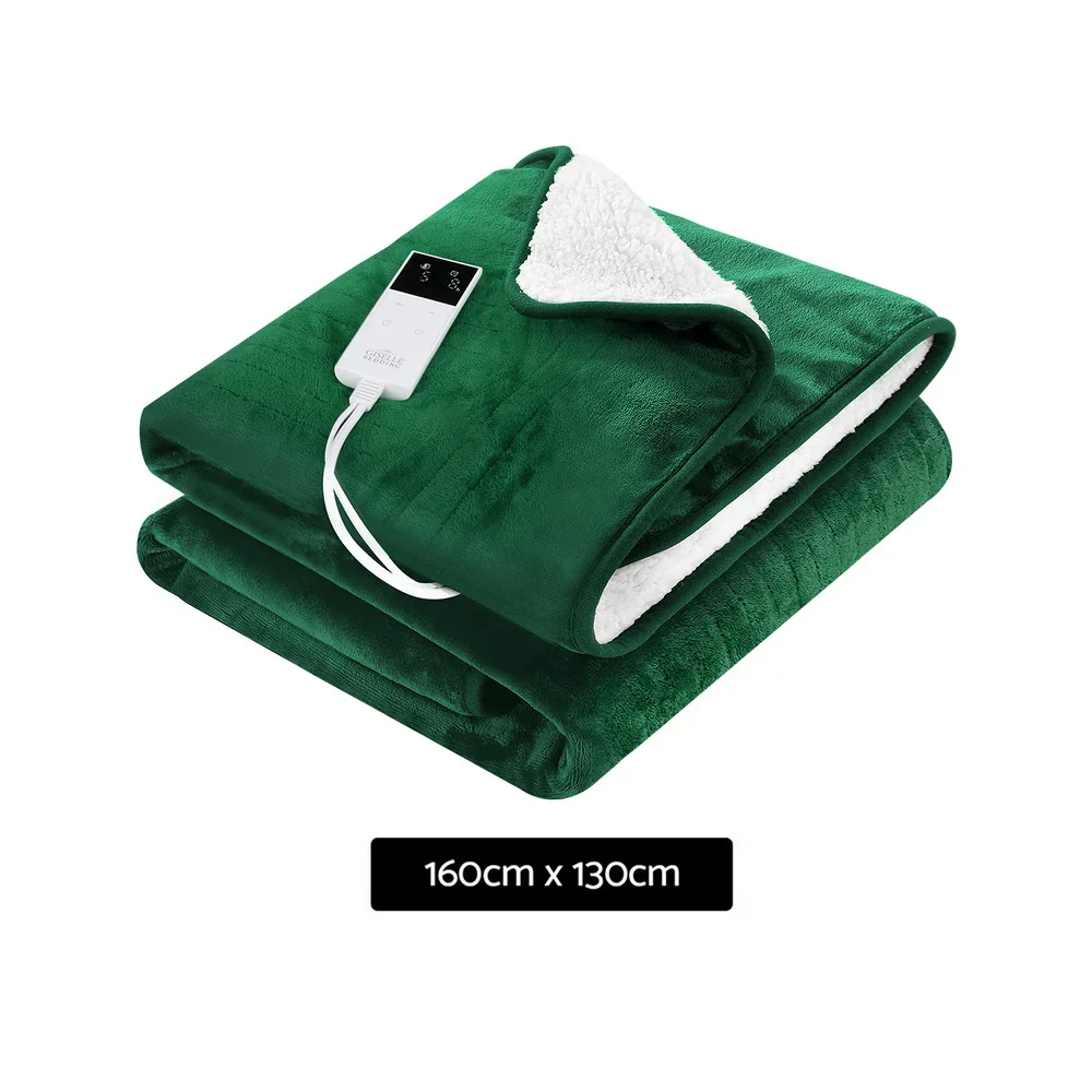 Electric Throw Rug Heated Blanket Double Sided Green - Image 2