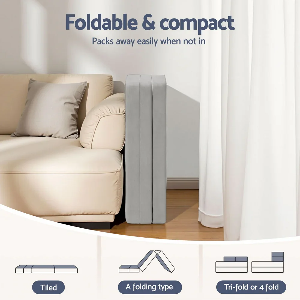Foldable Mattress Folding Sofa Bed 4-fold Sleeping Camping Cushion Mat - Image 4