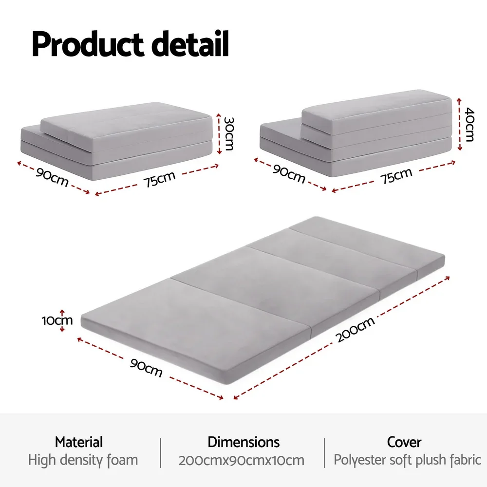 Foldable Mattress Folding Sofa Bed 4-fold Sleeping Camping Cushion Mat - Image 6