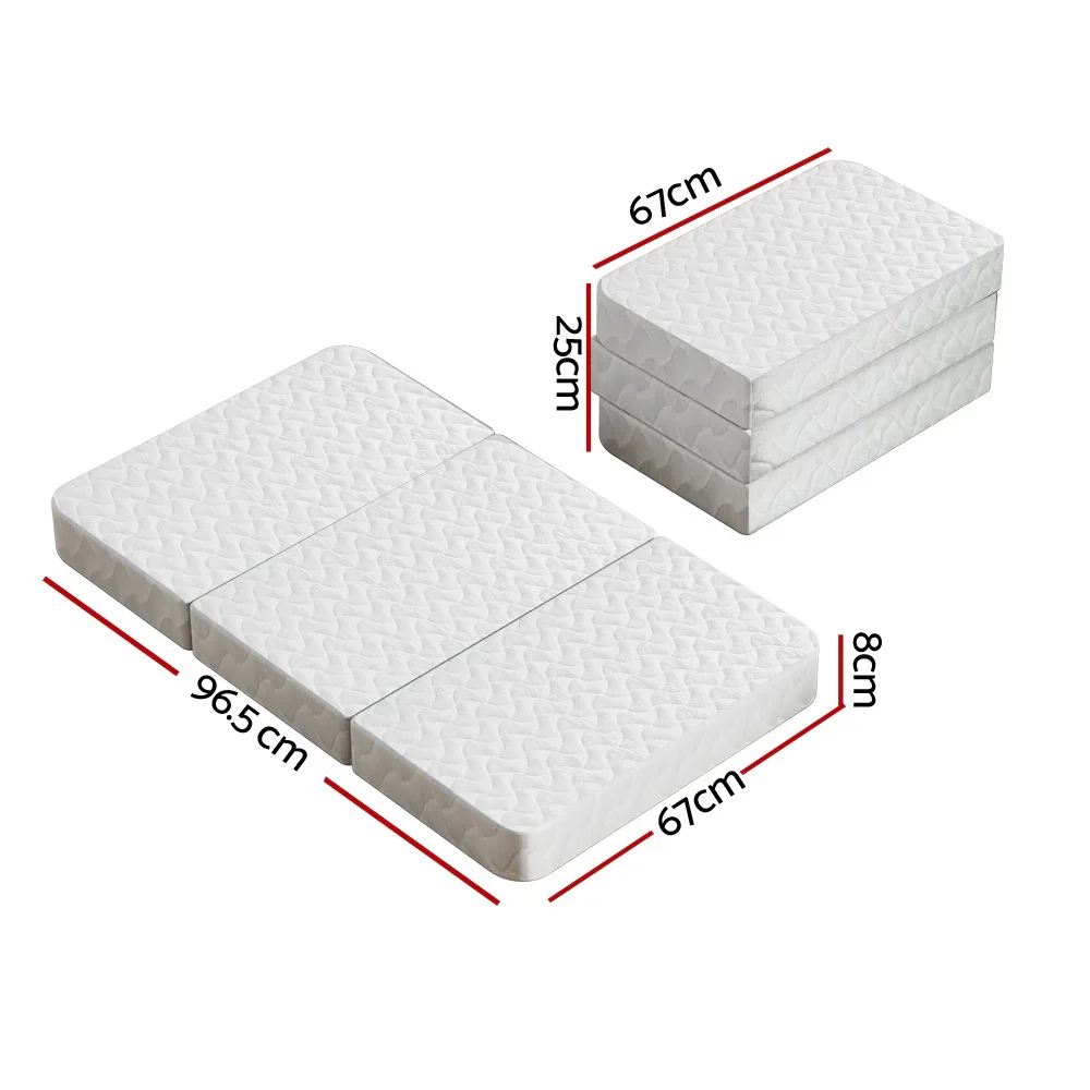 Foldable Mattress Folding Foam Cot Bed White - Image 3