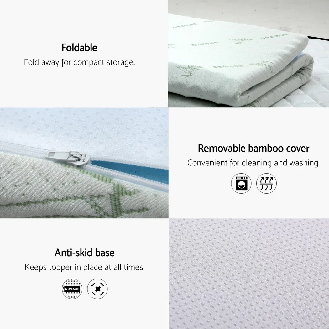 Memory Foam Mattress Topper 7-Zone 8cm King Single - Image 6