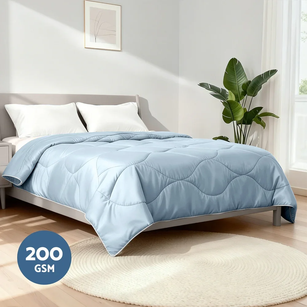 Tencel Quilt 200GSM Summer Quilts Comforter Doona Light Weight Soft Throw Blanket Double - Image 5