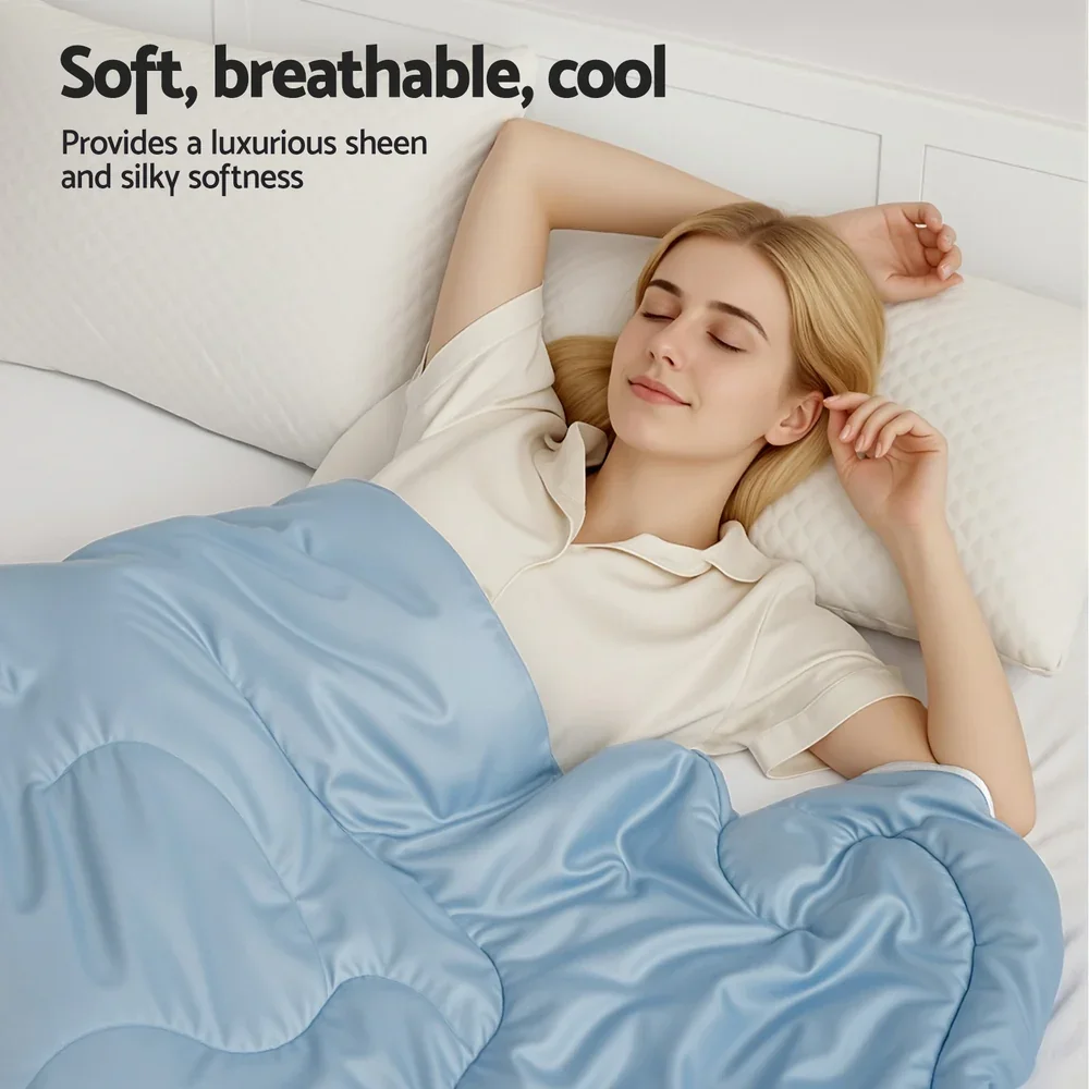 Tencel Quilt 200GSM Summer Quilts Comforter Doona Light Weight Soft Throw Blanket Super King - Image 6