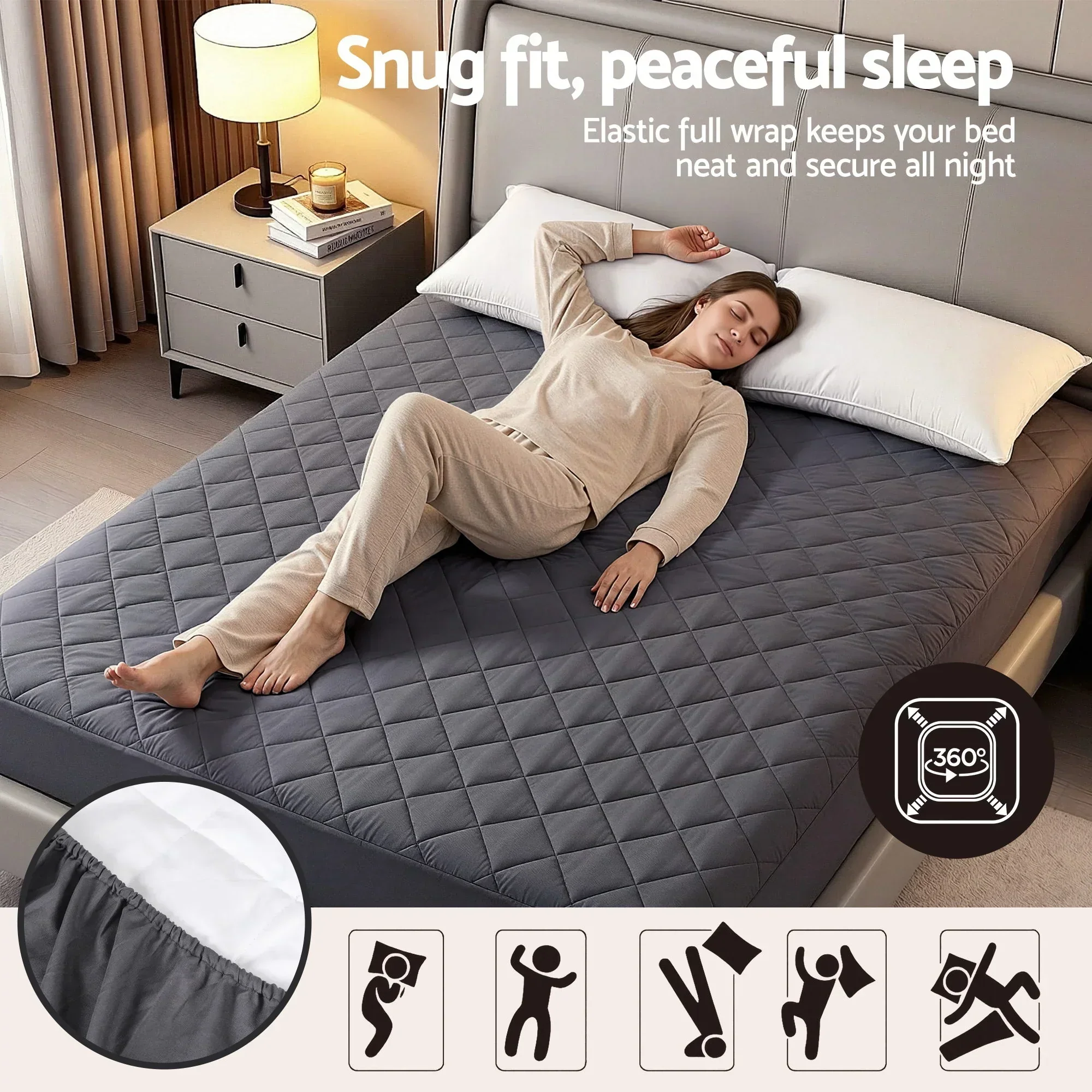 Water-Resistant Mattress Protector Microfiber 360° Fit King - Image 7