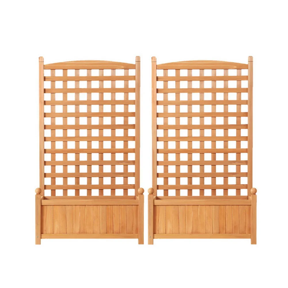 2X Garden Bed Wooden 64x35x115cm Planter Raised Box Container Trellis - Image 3