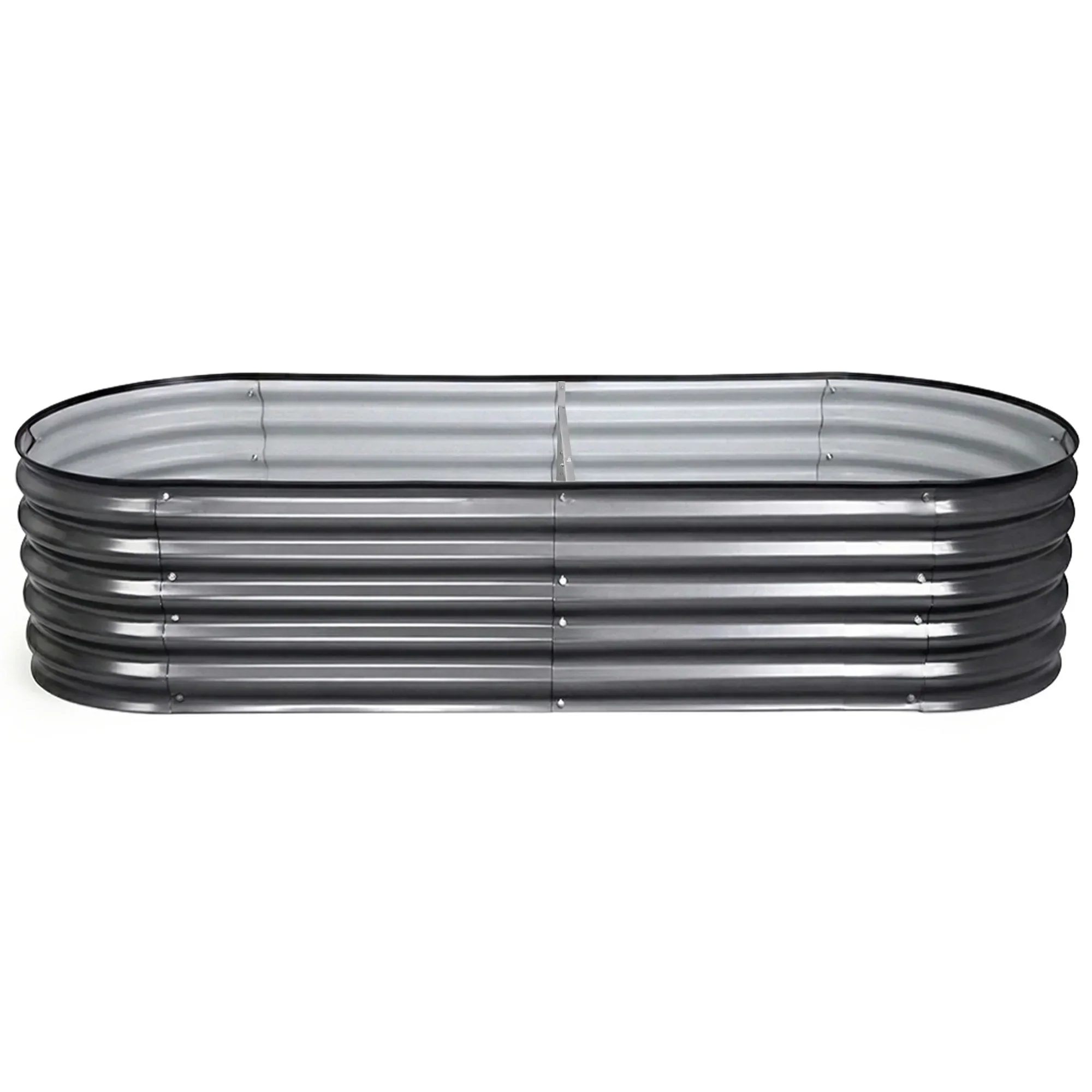 3 Pcs Raised Garden Bed Kit Oval Galvanized Steel Planter Boxes 160x80x42cm, Heavy Duty Metal Elevated Garden Bed for Vegetables Flowers Herbs, with Safety Edging, Gloves & Pegs Included - Image 8