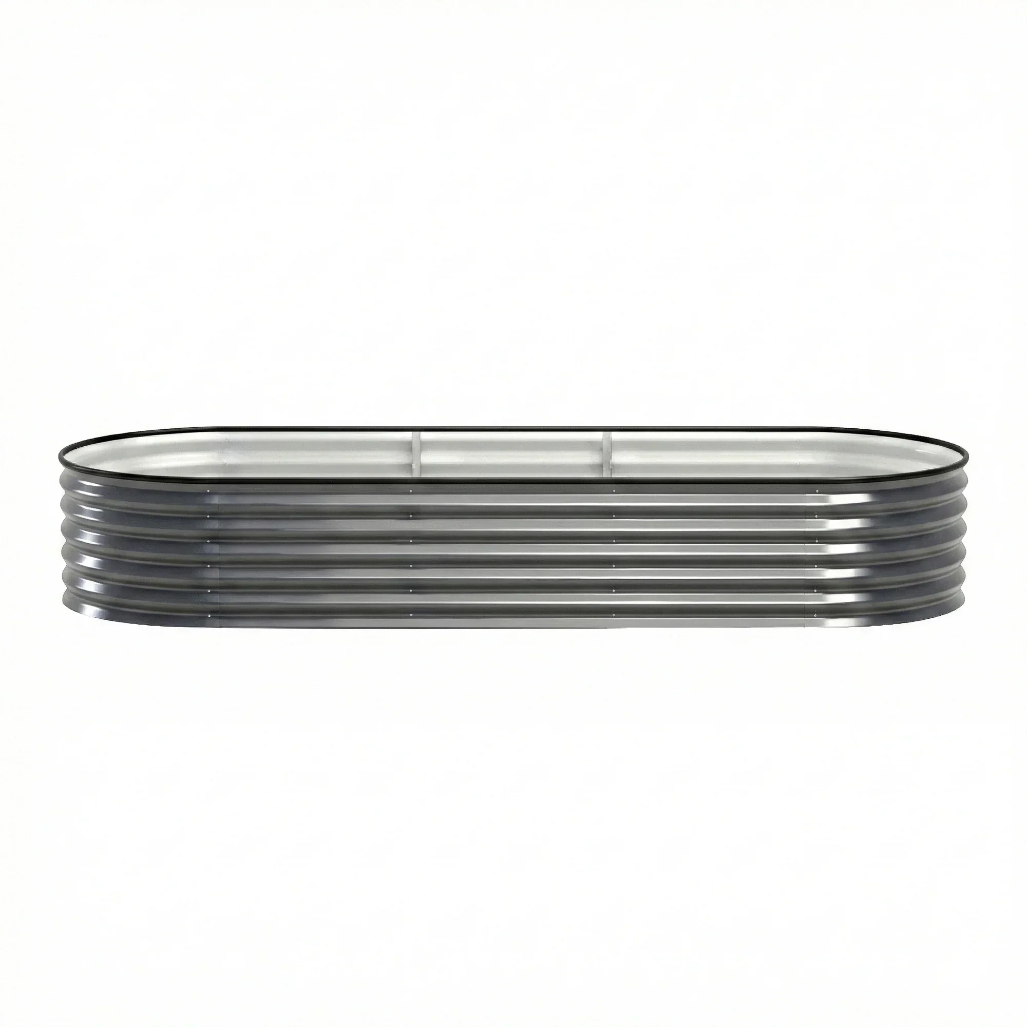 3 Pcs Raised Garden Bed Kit Oval Galvanized Steel Planter Boxes 240x80x42cm, Heavy Duty Metal Elevated Garden Bed for Vegetables Flowers Herbs, with Safety Edging, Gloves & Pegs Included - Image 8
