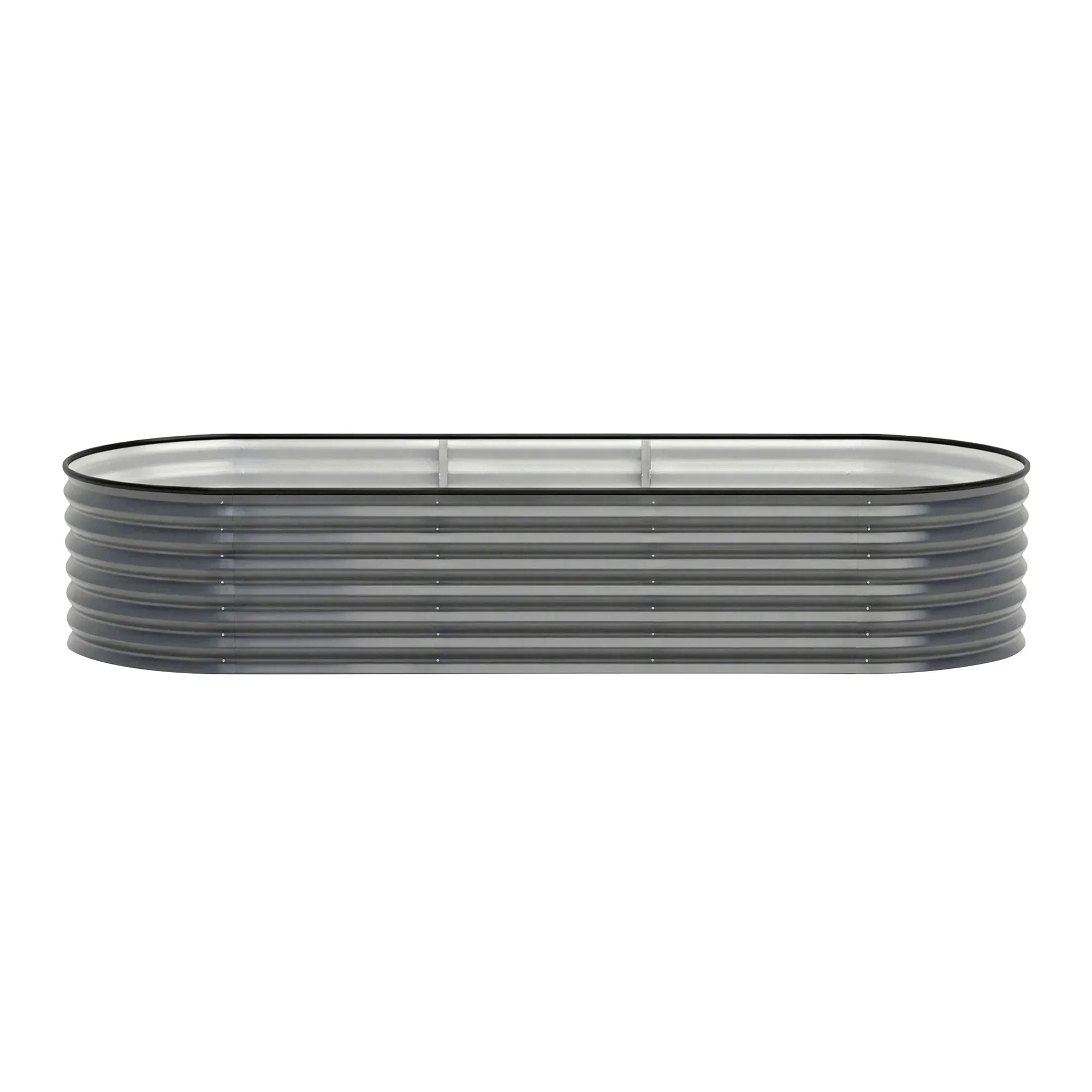 3 Pcs Raised Garden Bed Kit Oval Galvanized Steel Planter Boxes 240x80x56cm, Heavy Duty Metal Elevated Garden Bed for Vegetables Flowers Herbs, with Safety Edging, Gloves & Pegs Included - Image 8