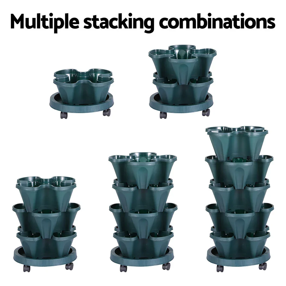 Garden Bed 5 Tier Vertical Garden Strawberry Stackable Planters Herbs Petunias - Image 5