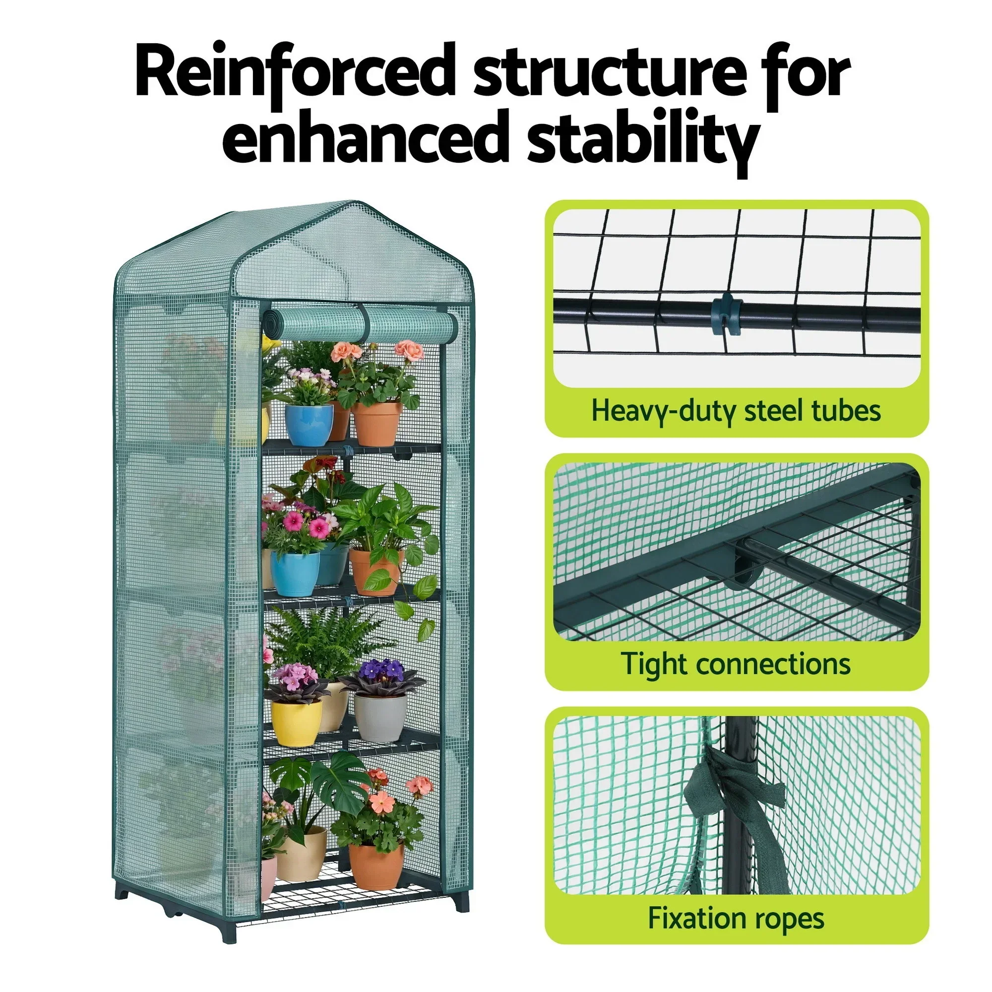 Greenhouse 4 Tiers Mini Green House Garden Bed 1.6x0.7x0.5M - Image 7