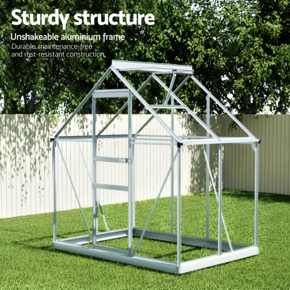 Greenhouse Aluminium Polycarbonate Premium Garden Storage Shed 1.3Mx1.9Mx2.0M - Image 7