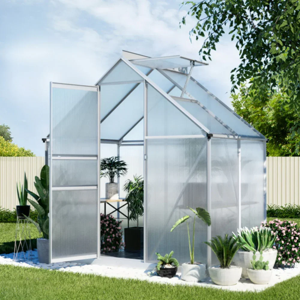 Greenhouse Aluminium Polycarbonate Premium Garden Storage Shed 1.3Mx1.9Mx2.0M - Image 8