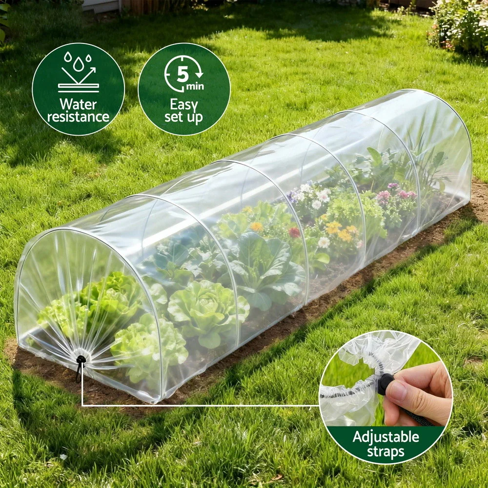 Mini Greenhouse 300x45x30cm Tunnel Clear PVC Steel Frame Portable - Image 4