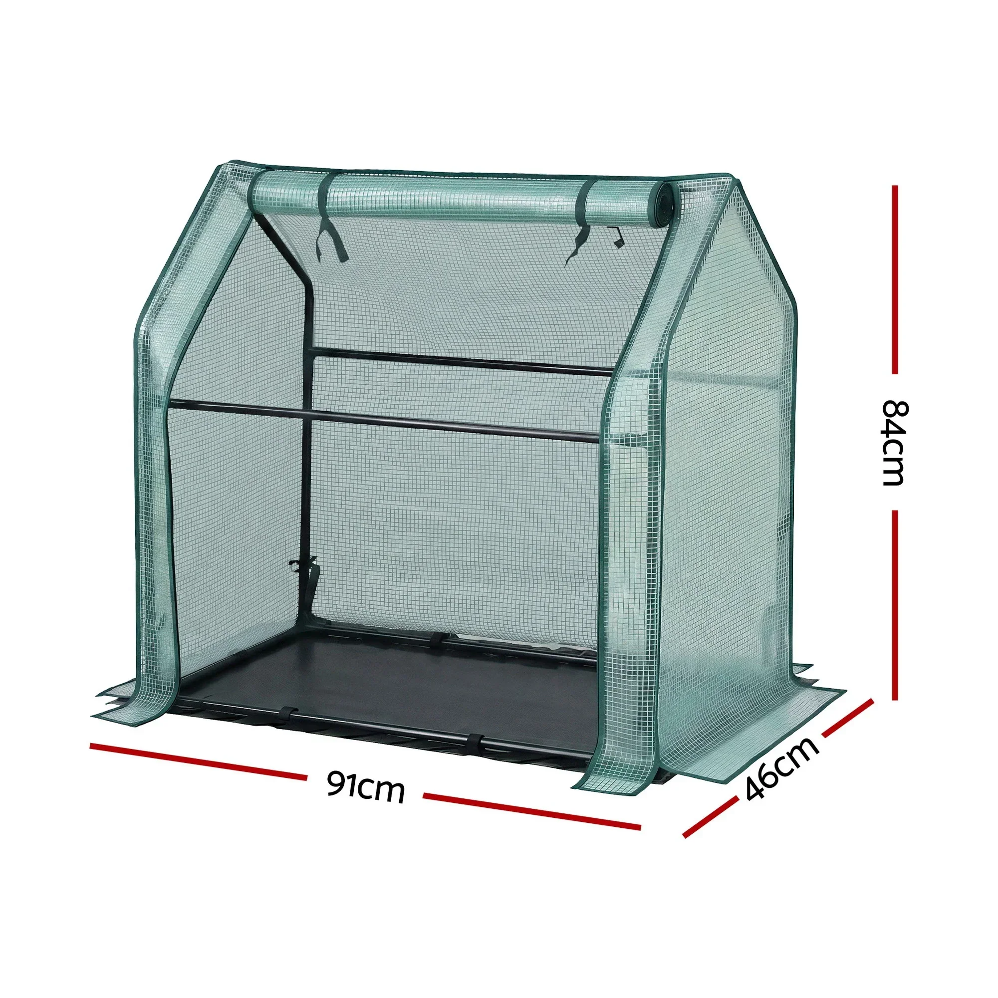 Mini Greenhouse 91x46x84cm Steel Frame PE Cover Outdoor Shelter - Image 2