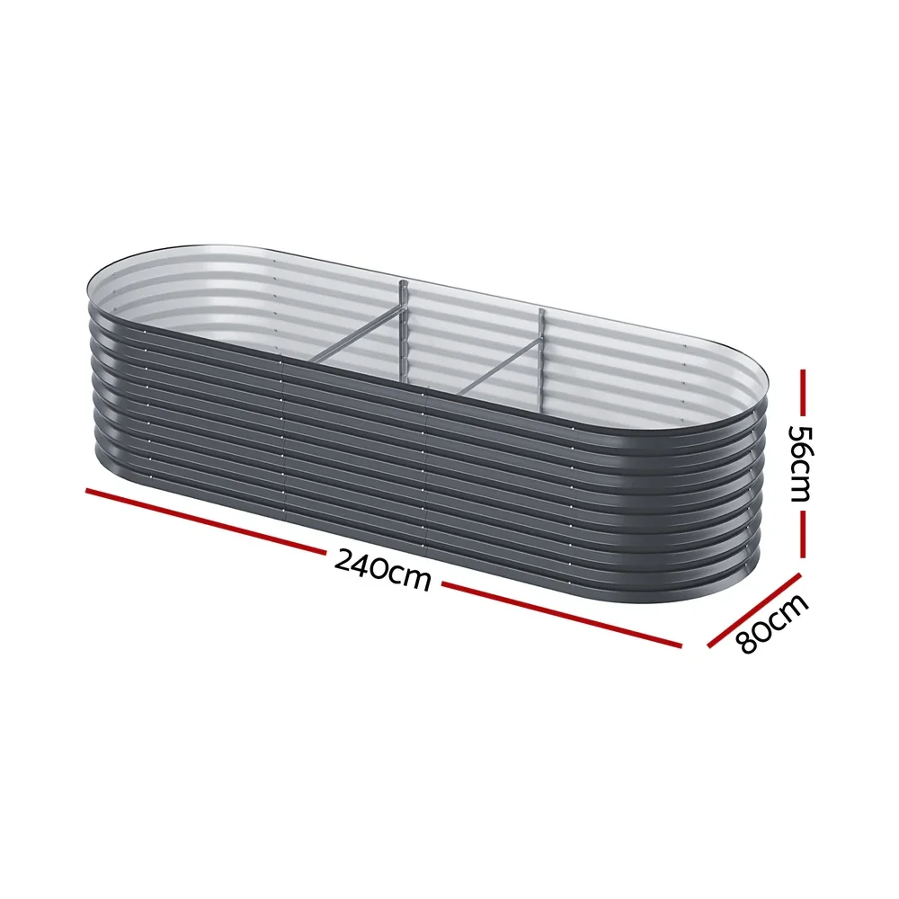 Garden Bed 240X80X56cm Oval Planter Box - Image 2