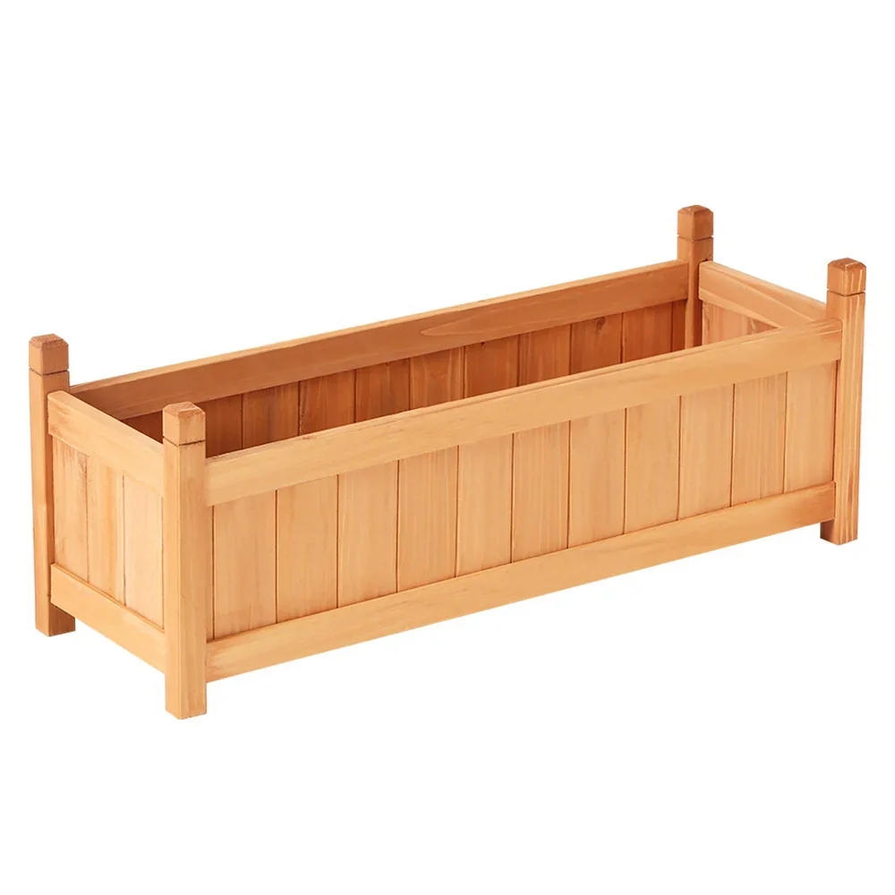 Garden Bed 90x30x33cm Wooden Planter Box Raised Container Growing - Image 2