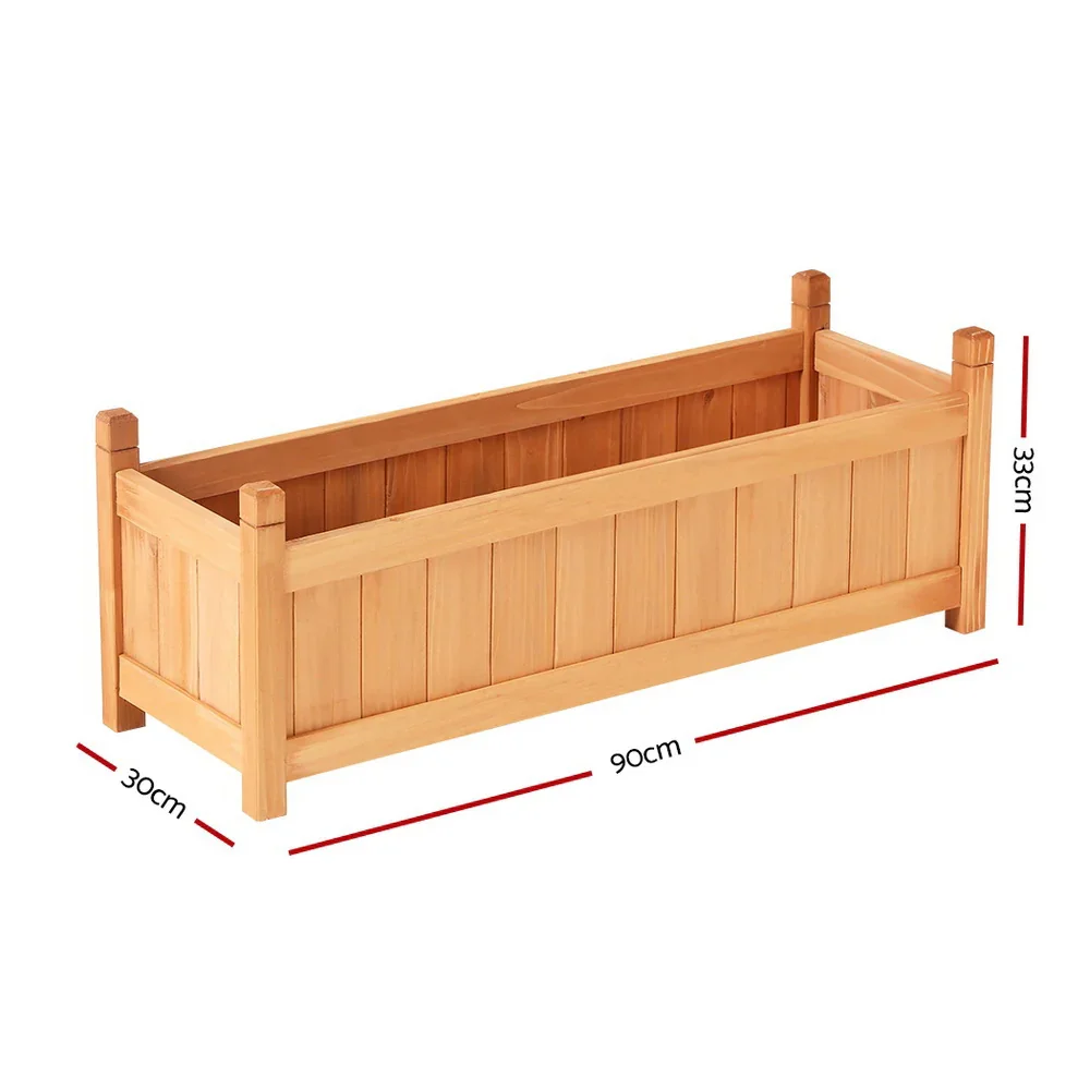 Garden Bed 90x30x33cm Wooden Planter Box Raised Container Growing - Image 3