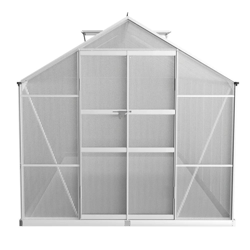 Greenhouse 4.1x2.5x2.26M Double Doors Aluminium Green House Garden Shed - Image 3