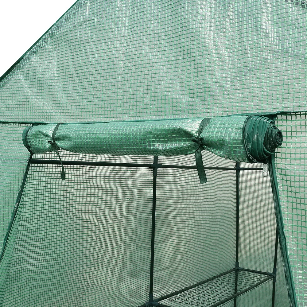 Greenhouse 1.2x1.9x1.9M Walk in Green House Tunnel Plant Garden Shed 4 Shelves - Image 7