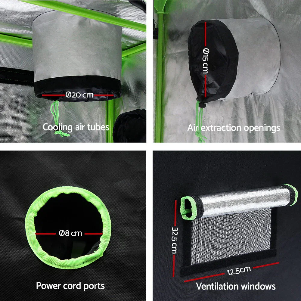 Grow Tent Light Kit 280x140x200CM 2000W LED 6" Vent Fan, Grow Tent Light Kit LED 2000W Full Spectrum 6" Vent 280x140x200CM - Image 3