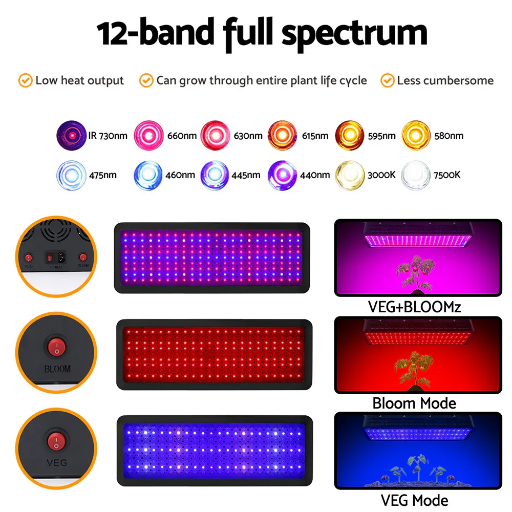 2X 2000W Grow Lights LED Full Spectrum Indoor Plant All Stage Growth - Image 6