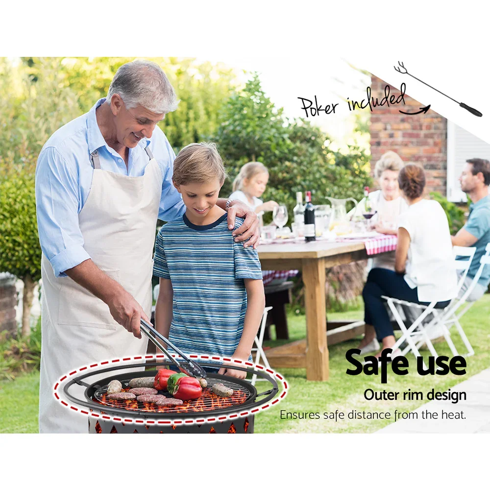 Fire Pit BBQ Grill 82cm - Image 7