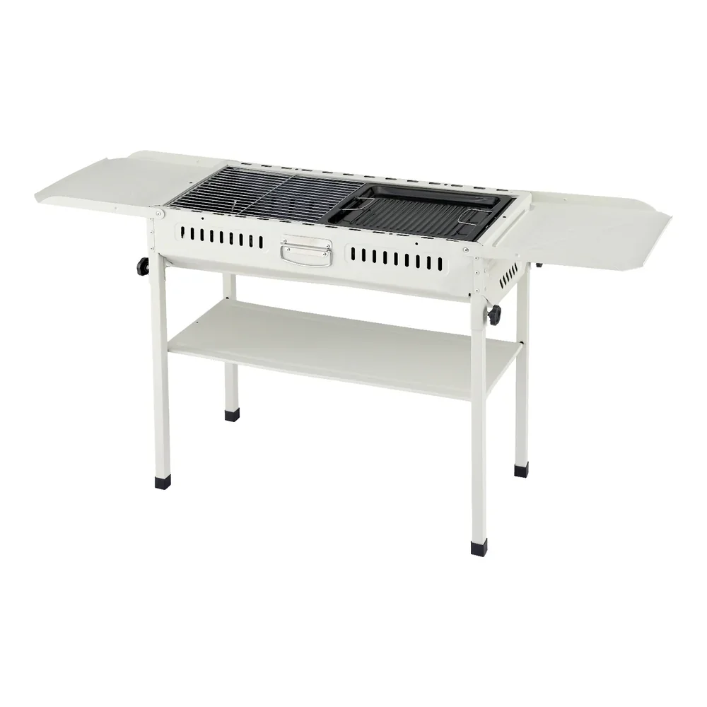 Portable BBQ Grill w/ Stainless Steel Racks & Pans for Outdoor - Image 4