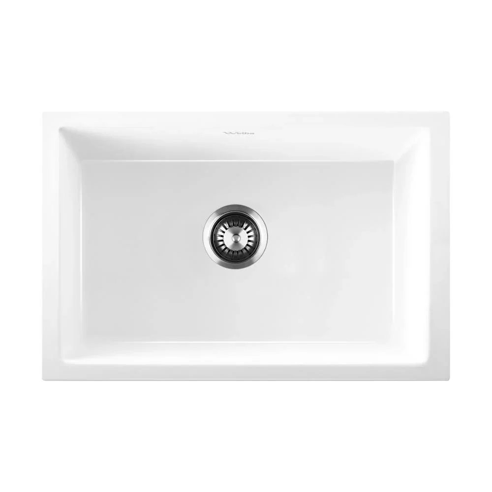 Kitchen Sink 70x45cm Granite Basin Single Bowl White - Image 7