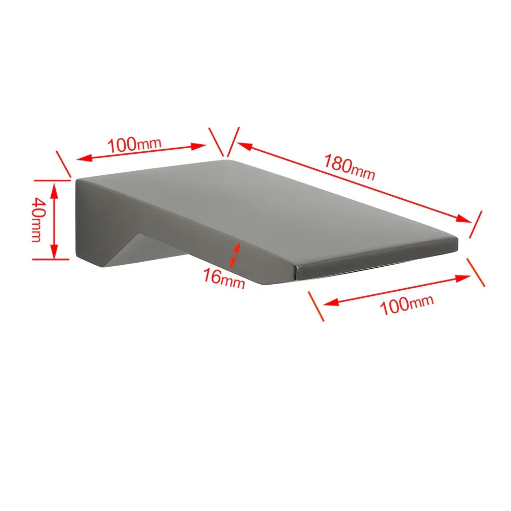 Gun Metal Grey Square Stainless Steel Bathtub Flat Spout Waterfall Filler Outlet - Image 2