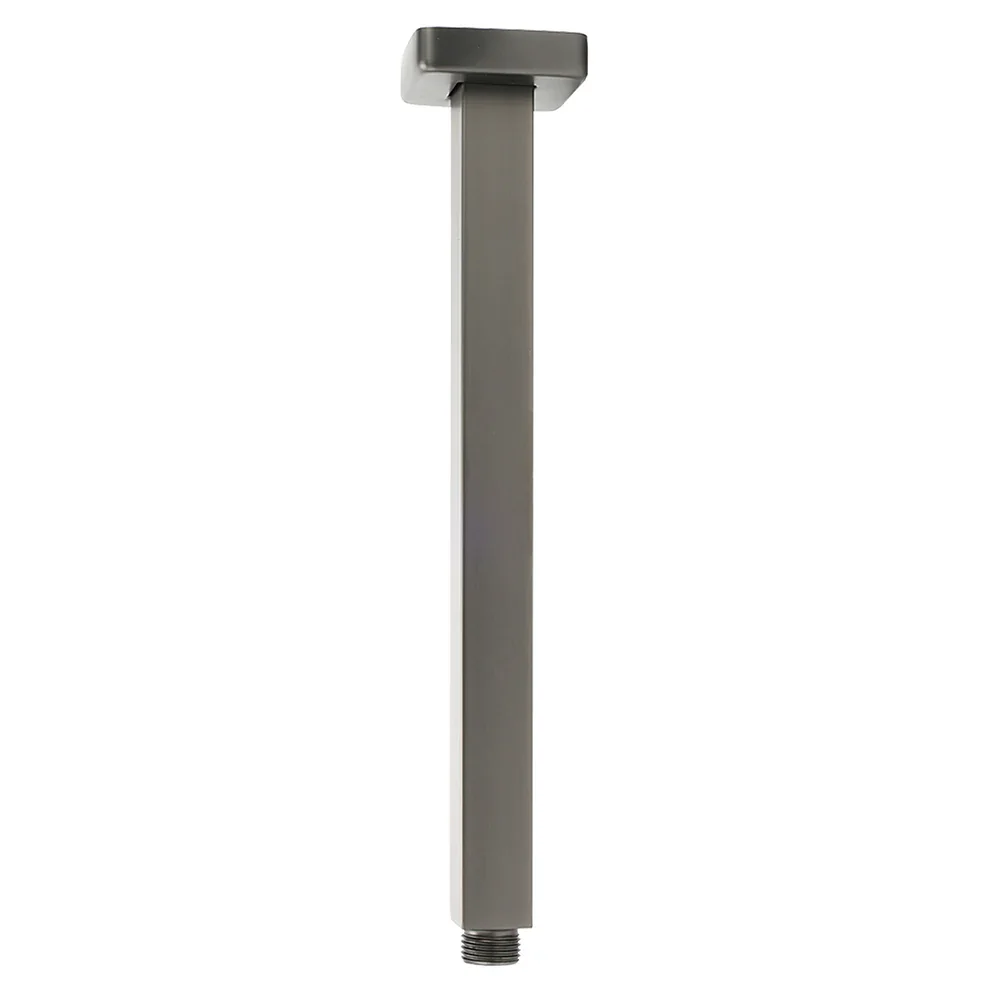 Gun Metal Square 8" Rainfall Shower Head 300mm Ceiling Dropper Arm Bath Set WELS - Image 2