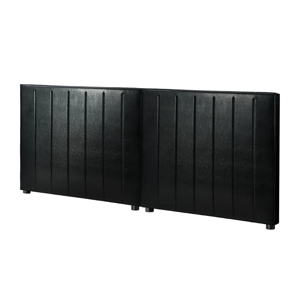 Bed Frame Headboard Double Queen King Bedhead Black Leather - Image 2