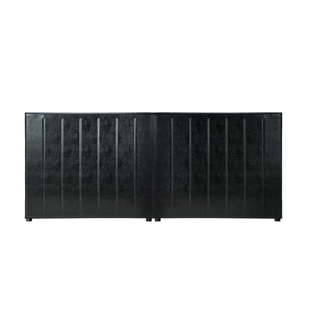 Bed Frame Headboard Double Queen King Bedhead Black Leather - Image 6