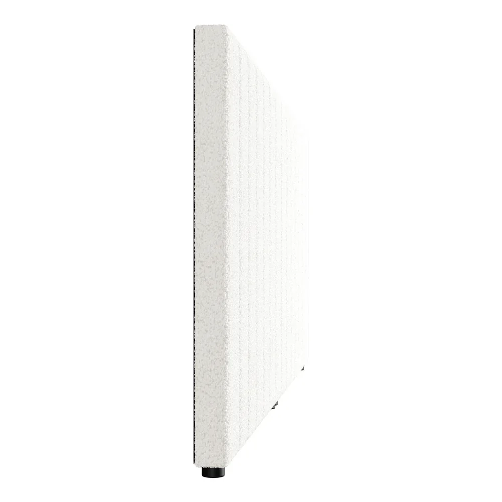 Bed Frame Headboard Double Queen King White Boucle - Image 5