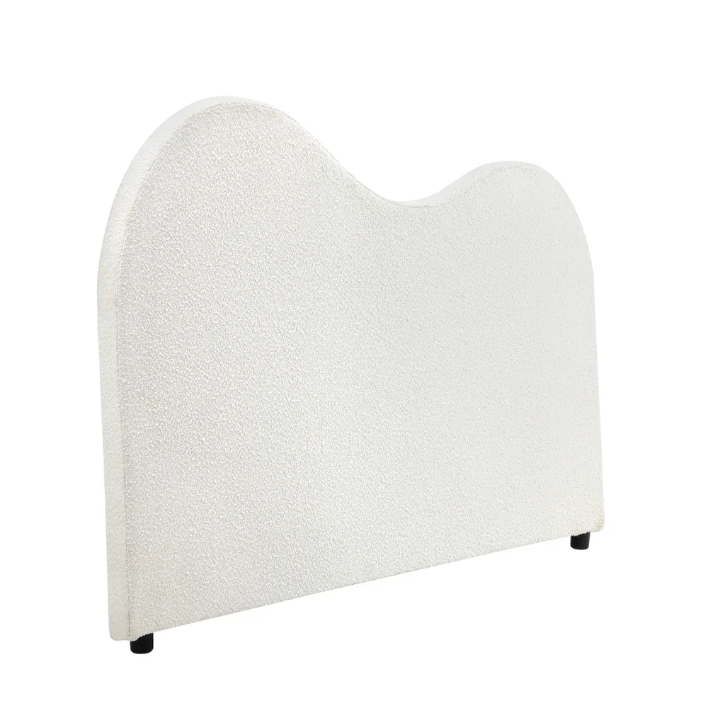 Bed Head Queen Size Headboard Boucle Fabric White - Image 6