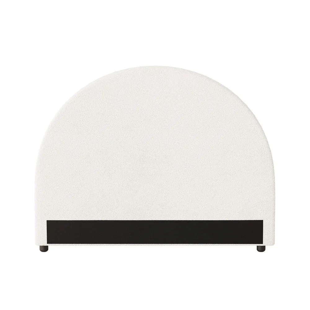 Bed Head King Single Headboard Boucle White - Image 5