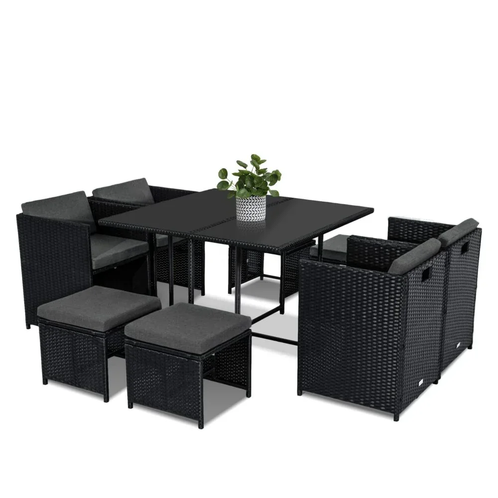 Horrocks 8 Seater Outdoor Dining Set-Black - Image 10