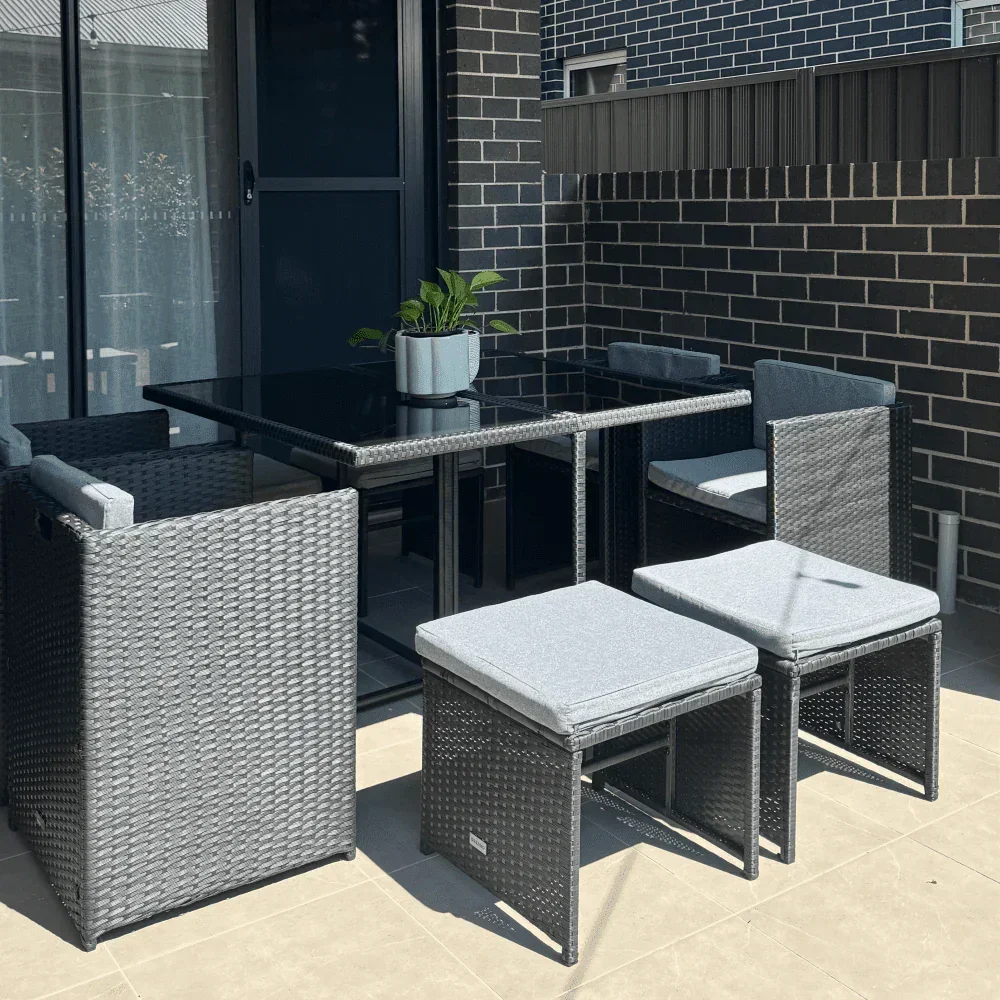 Horrocks 8 Seater Outdoor Dining Set-Black - Image 6