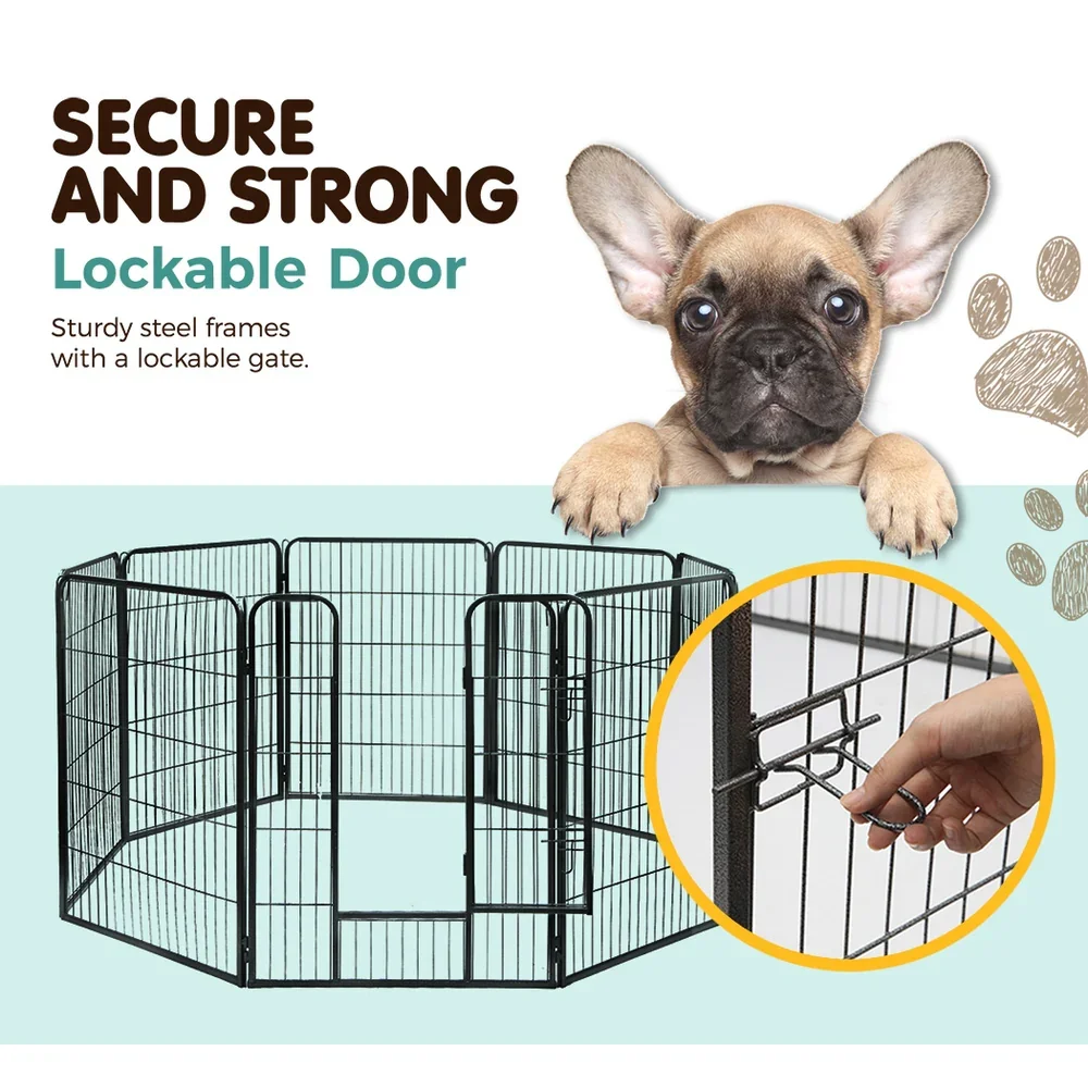 40" 8 Panel Dog Playpen Pet Exercise Cage Enclosure Fence Play Pen - Image 4
