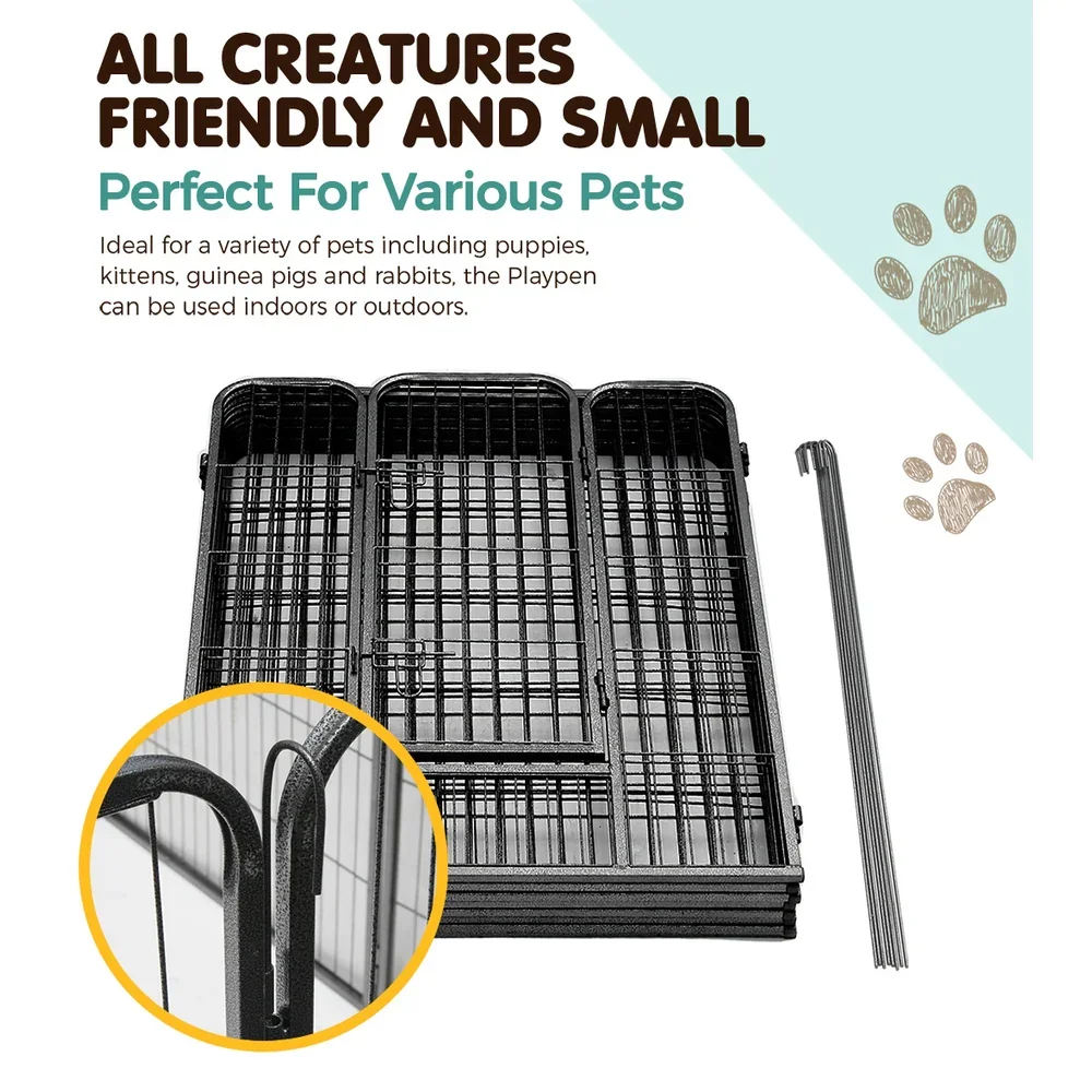 40" 8 Panel Dog Playpen Pet Exercise Cage Enclosure Fence Play Pen - Image 6