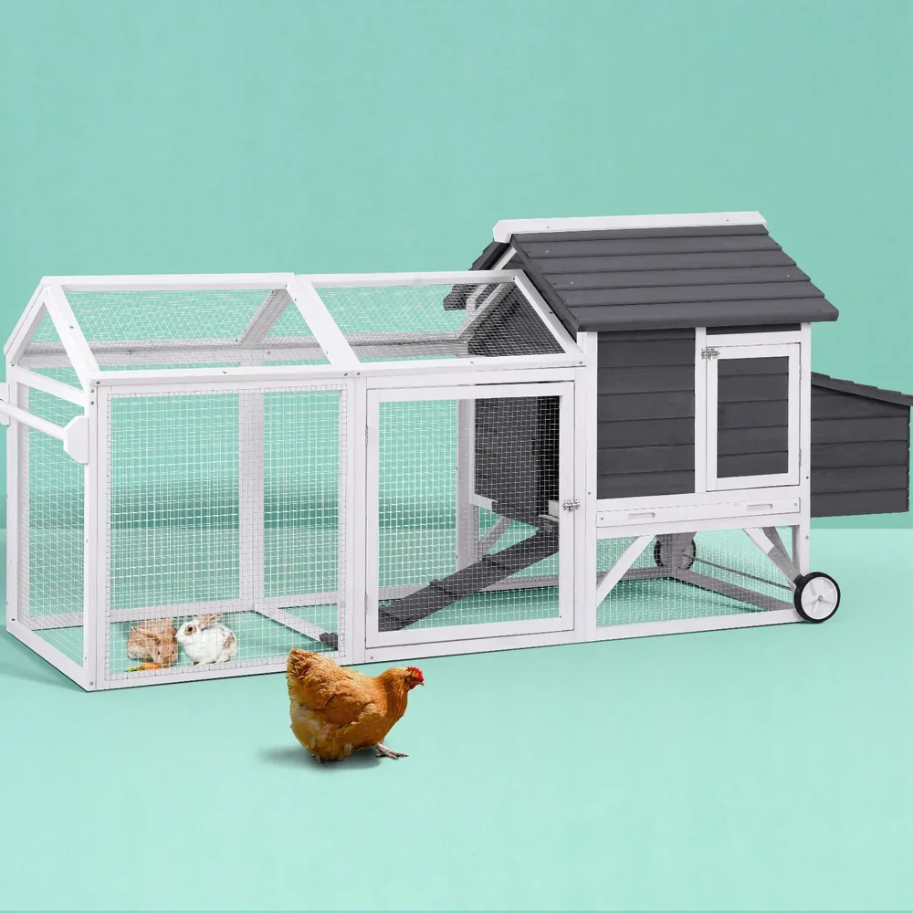 Chicken Coop Rabbit Hutch Extra Large Wooden Run Bunny Cage House Outdoor - Image 7